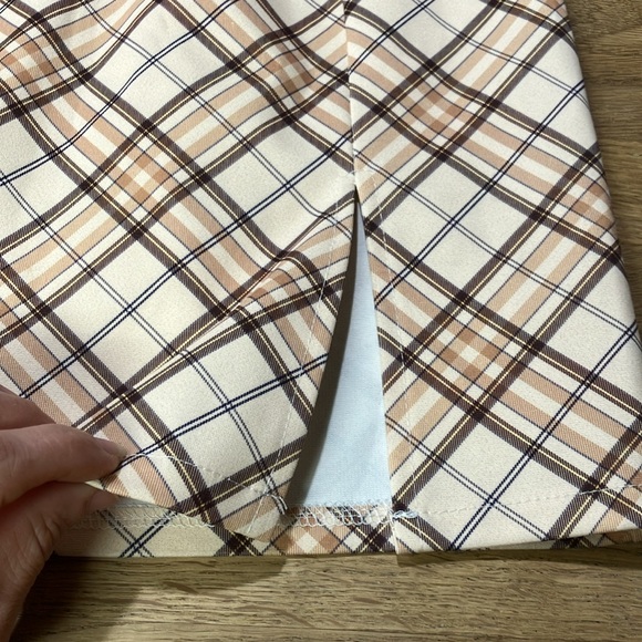 Papaya Plaid A-Line women’s juniors Skirt in Beige and Brown Size:S - Picture 2 of 7